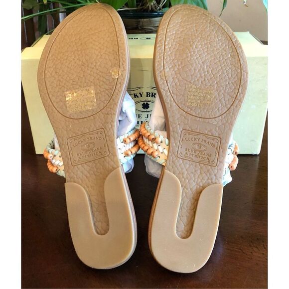 LUCKY BRAND 🎉HP🎉 L Sz 11 Dollis Braided Beaded Leather Mixed Media Sandal/NWTIB! - Picture 8 of 16